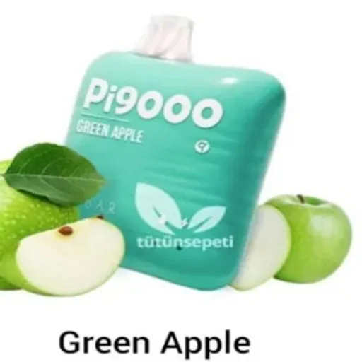 الف بار  تفاخ اخضر  سحبة معبأة نكهة  تفاح اخضر 9000 موشة صورة 